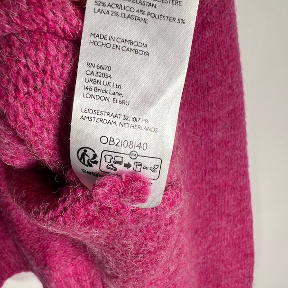 Anthropologie Pink Crewneck Fuzzy Knit Sweater - Picture 7 of 9